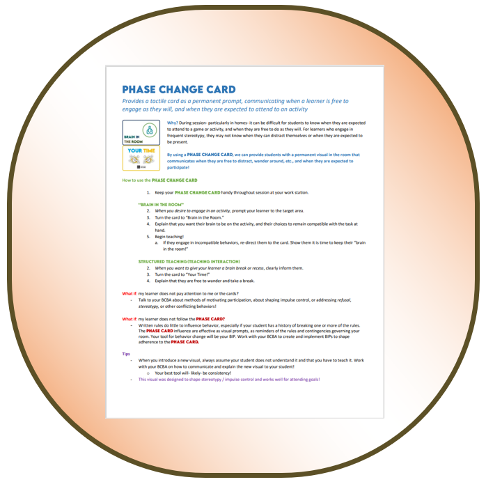 Phase Change Card – Autism Visual Designs