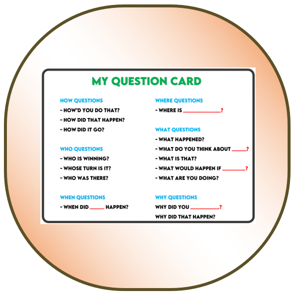 Comment & Question Card (PDF Download) – Autism Visual Designs